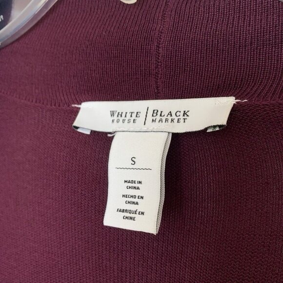 White House Black Market Burgundy Long Sleeve Open Front Cardigan Small - Picture 4 of 6